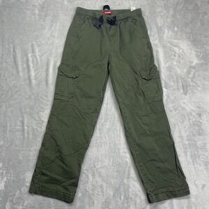 Unionbay Cargo Pants Women 9 (28x27) Dark Green Workwear Adjustable Buckle Waist